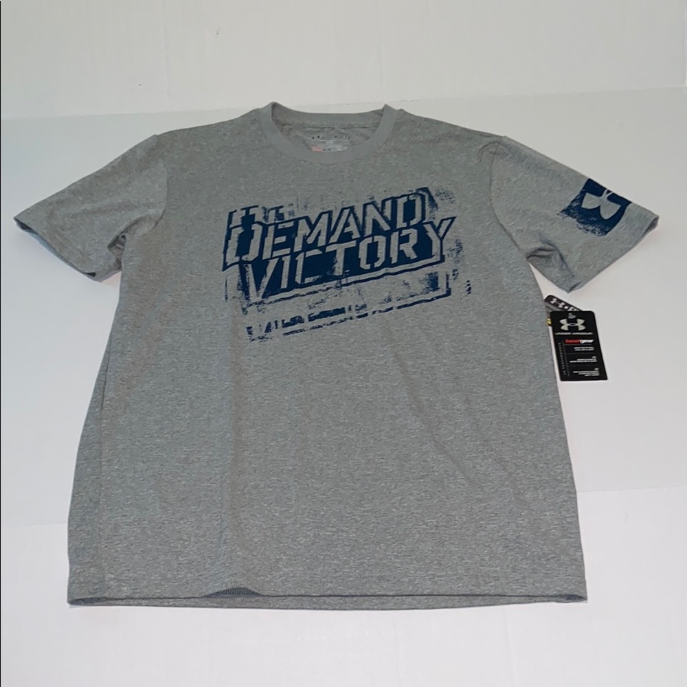 Under Armour Heat Gear Loose Unisex New Gray and Blue Short Sleeve Small Tee
